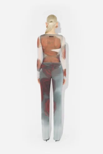 Červené kalhoty Blurry Roses