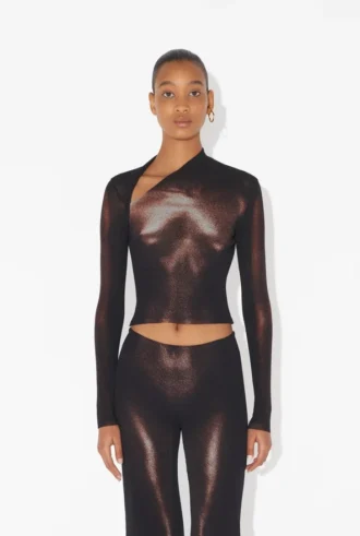 Krátký top Body Dust v bronzové barvě