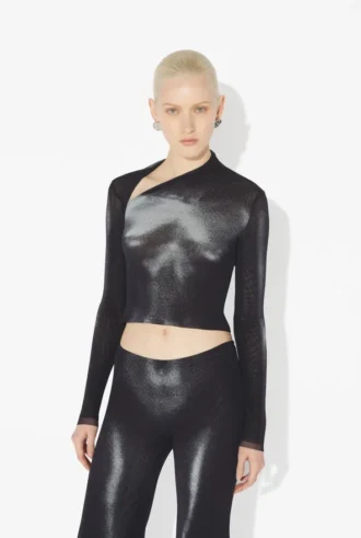Stříbrný krátký top Body Dust